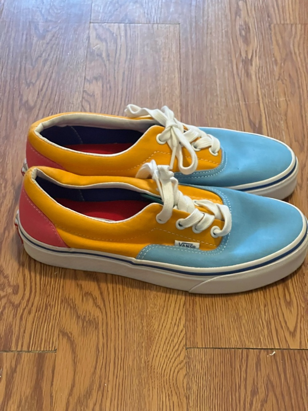 Vans Era Colorblock Low-Top Sneakers in Light Blue, Yellow, Pink Sz 5.0 Mens
